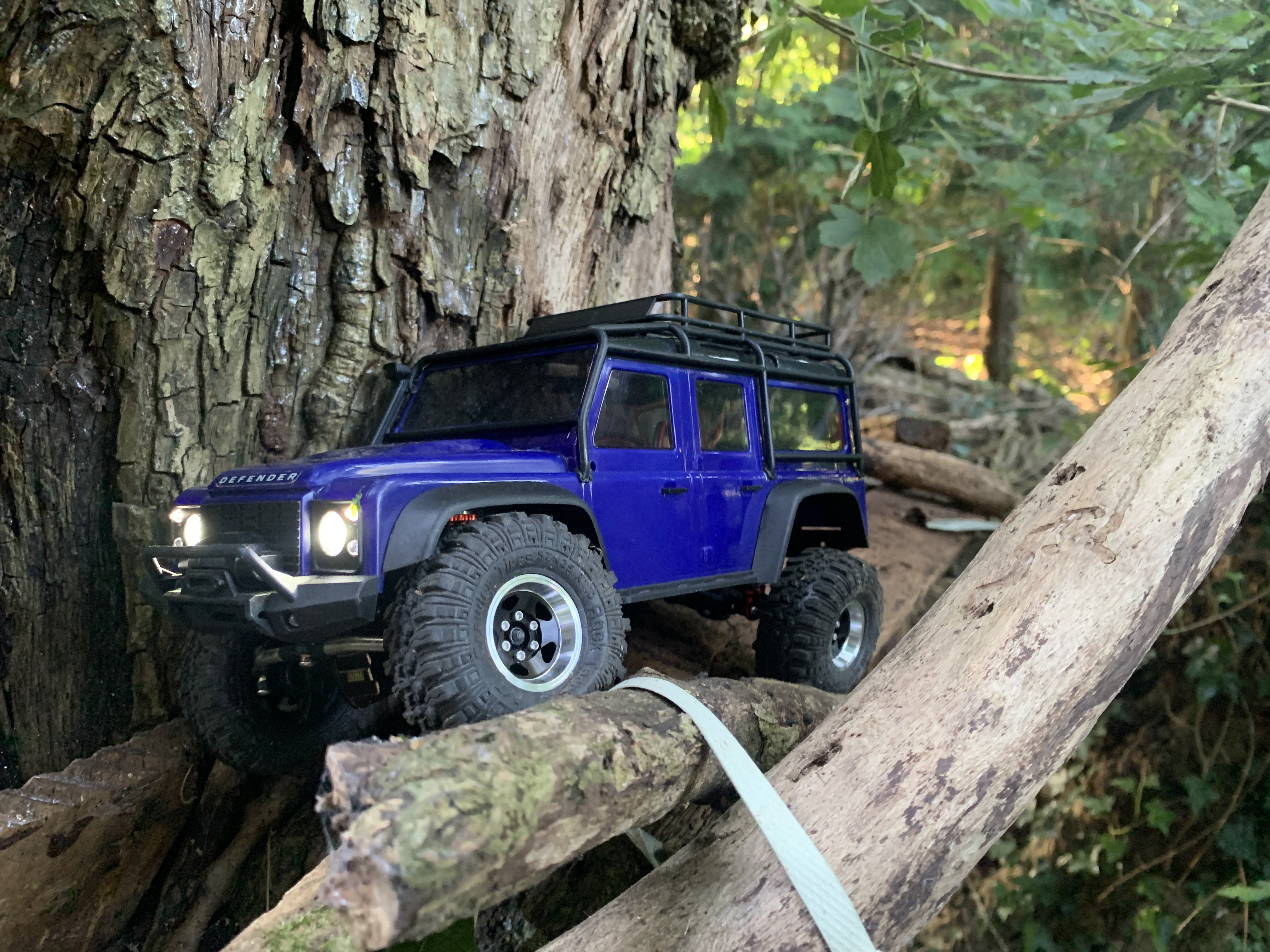 TRX-4M crossing the rope bridge on the Orbital RC crawler course